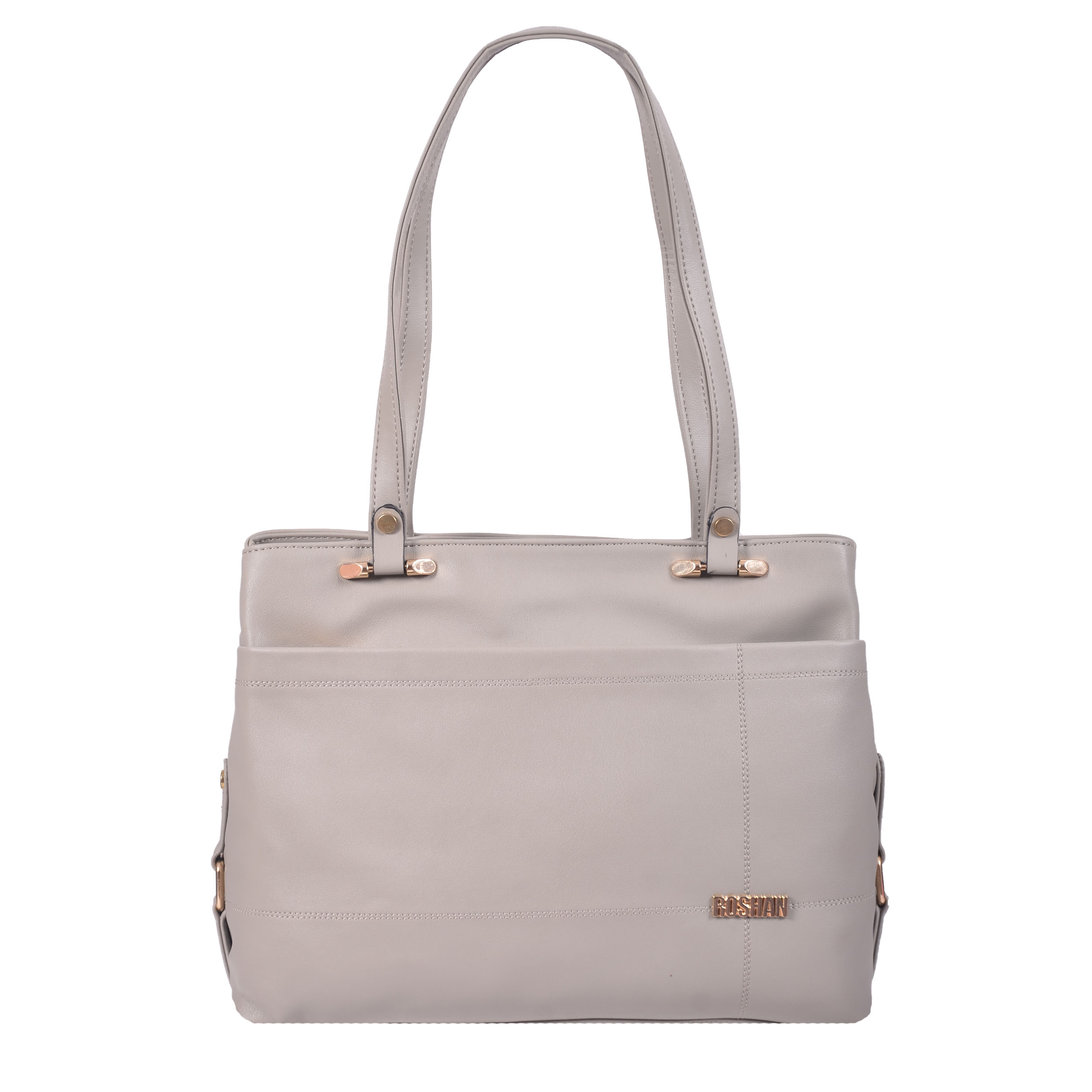 Roshan Pure Linen Satchel Handbag Grey